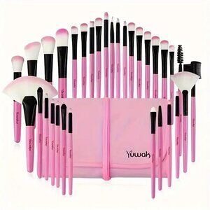 32 Piece Professional Makeup Brush Set With Case, Makeup Brush Set